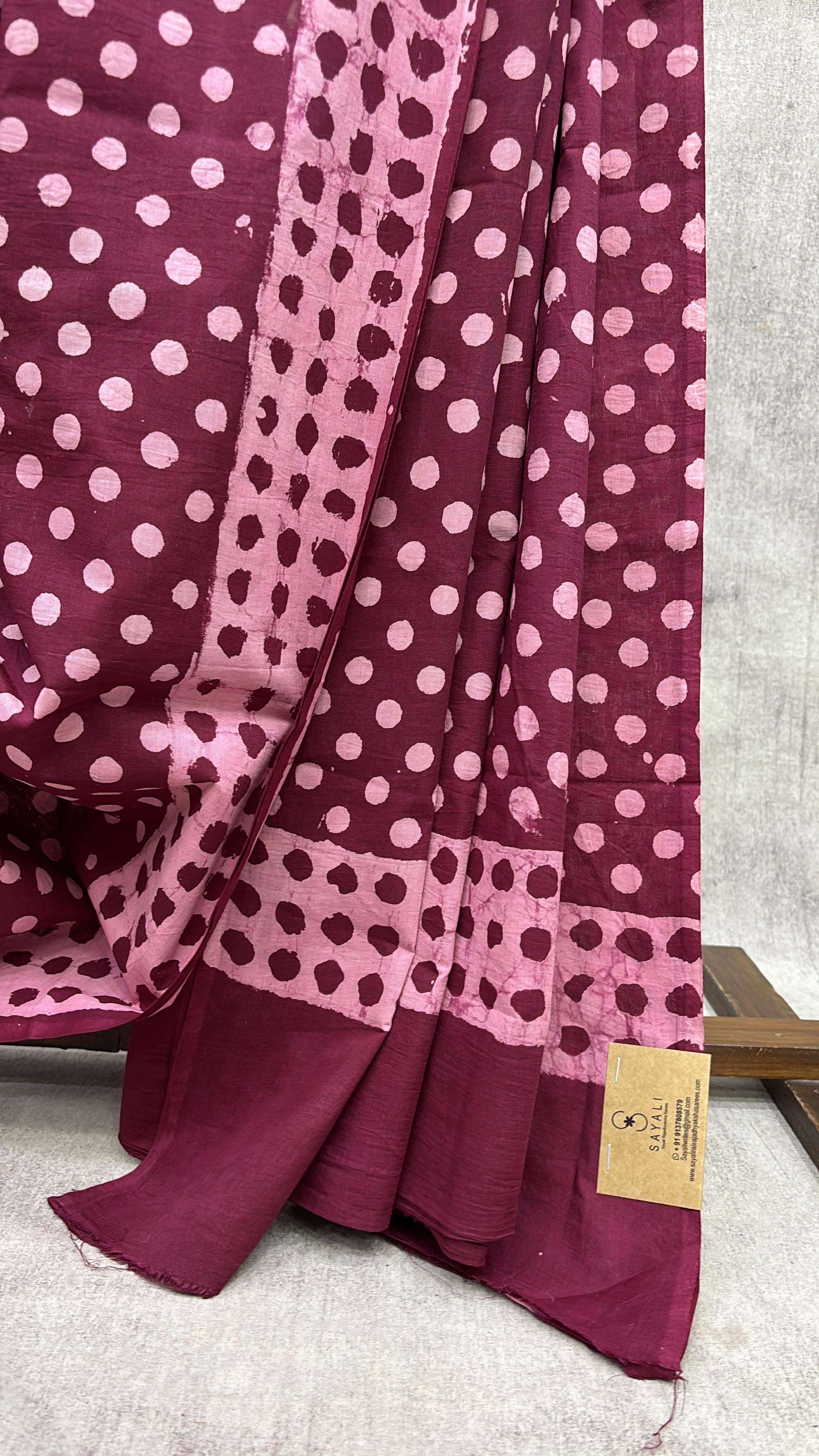 Magenta HBP Cotton Saree - SRMCS1936