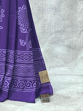 Purple HBP Cotton Saree - SRPCS1721