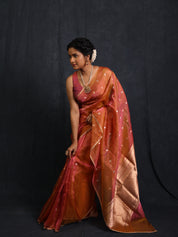 Two Tone Pink Tissue Banarasi Silk Saree - SRTTPTBSS67