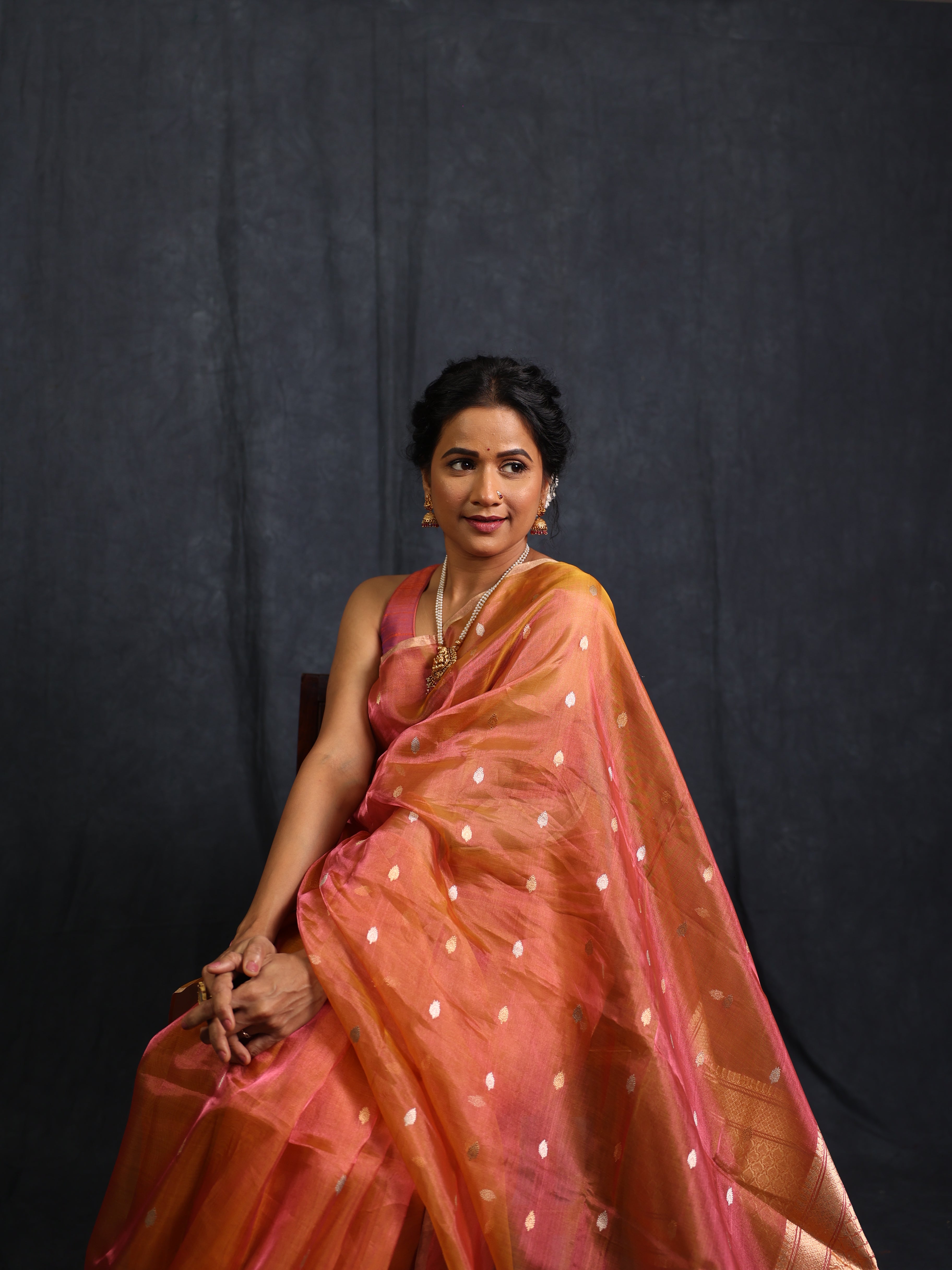 Two Tone Pink Tissue Banarasi Silk Saree - SRTTPTBSS67