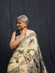 Cream HBP Modal Silk Saree - SRCMSS614