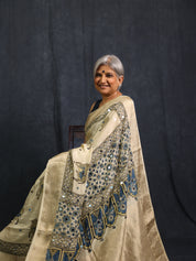 Cream HBP Modal Silk Saree - SRCMSS614