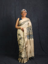 Cream HBP Modal Silk Saree - SRCMSS614