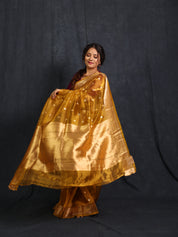Mustard Gold Tissue Banarasi Silk Saree - SRMGTBSS56