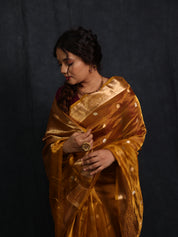Mustard Gold Tissue Banarasi Silk Saree - SRMGTBSS56