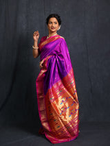 Purple Silk Paithani Saree - SRPSPS762