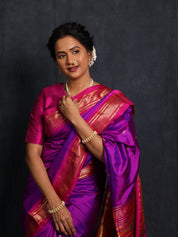 Purple Silk Paithani Saree - SRPSPS762