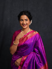 Purple Silk Paithani Saree - SRPSPS762