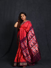 Two Tone Pink Pochampalli Silk Ikat Saree - SRTTPPSIS313