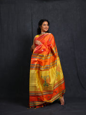Mustard Orange Mulberry Silk Saree - SRMOMSS03
