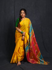 Yellow Mulberry Silk Saree - SRYMSS01