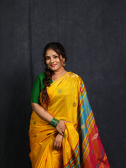 Yellow Mulberry Silk Saree - SRYMSS01
