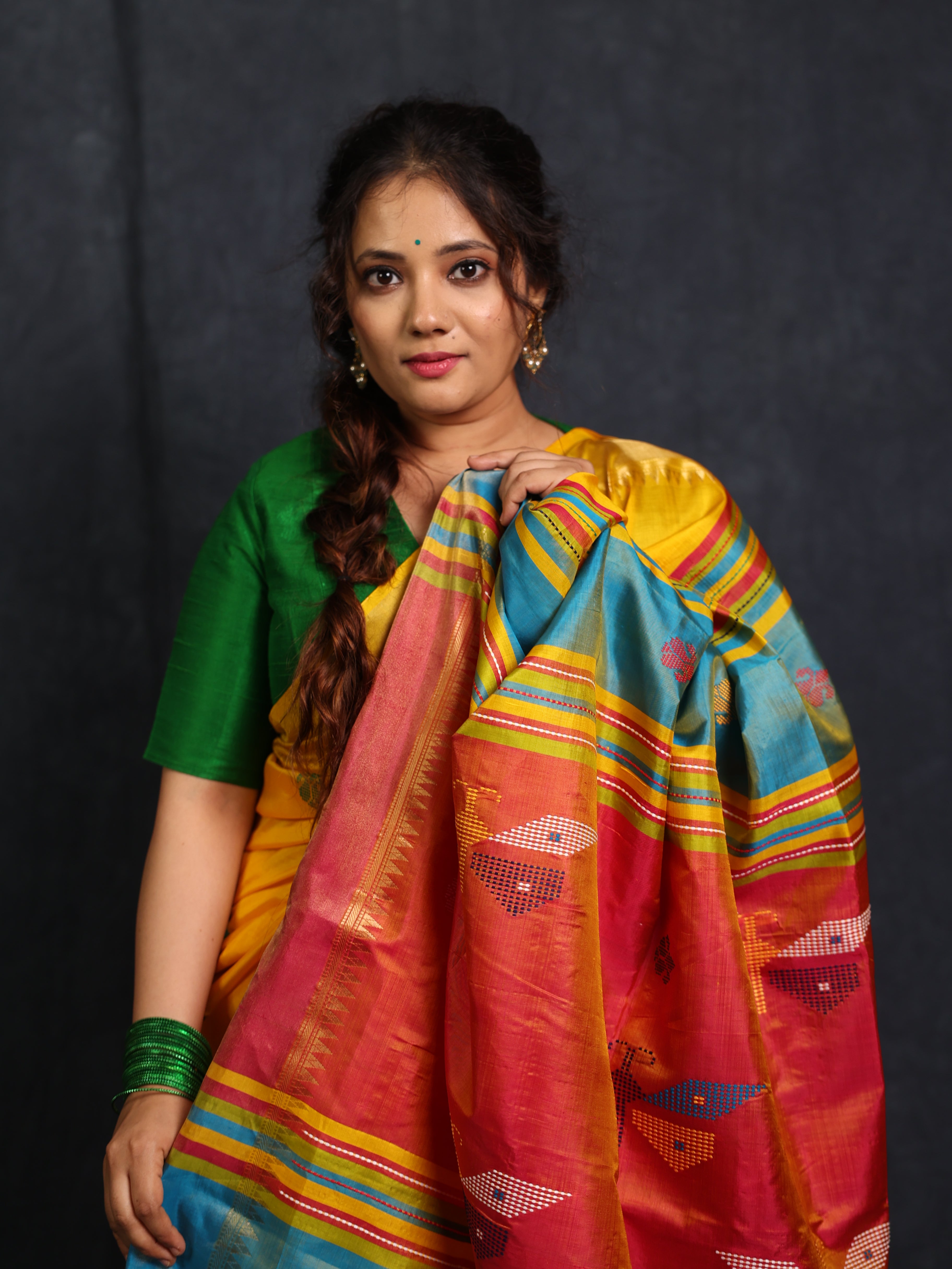 Yellow Mulberry Silk Saree - SRYMSS01