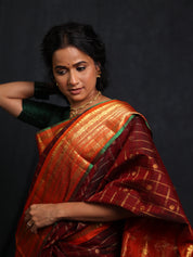 Maroon Gadwal Cotton Silk Saree - SRMGCSS180