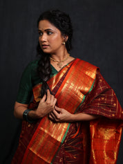 Maroon Gadwal Cotton Silk Saree - SRMGCSS180