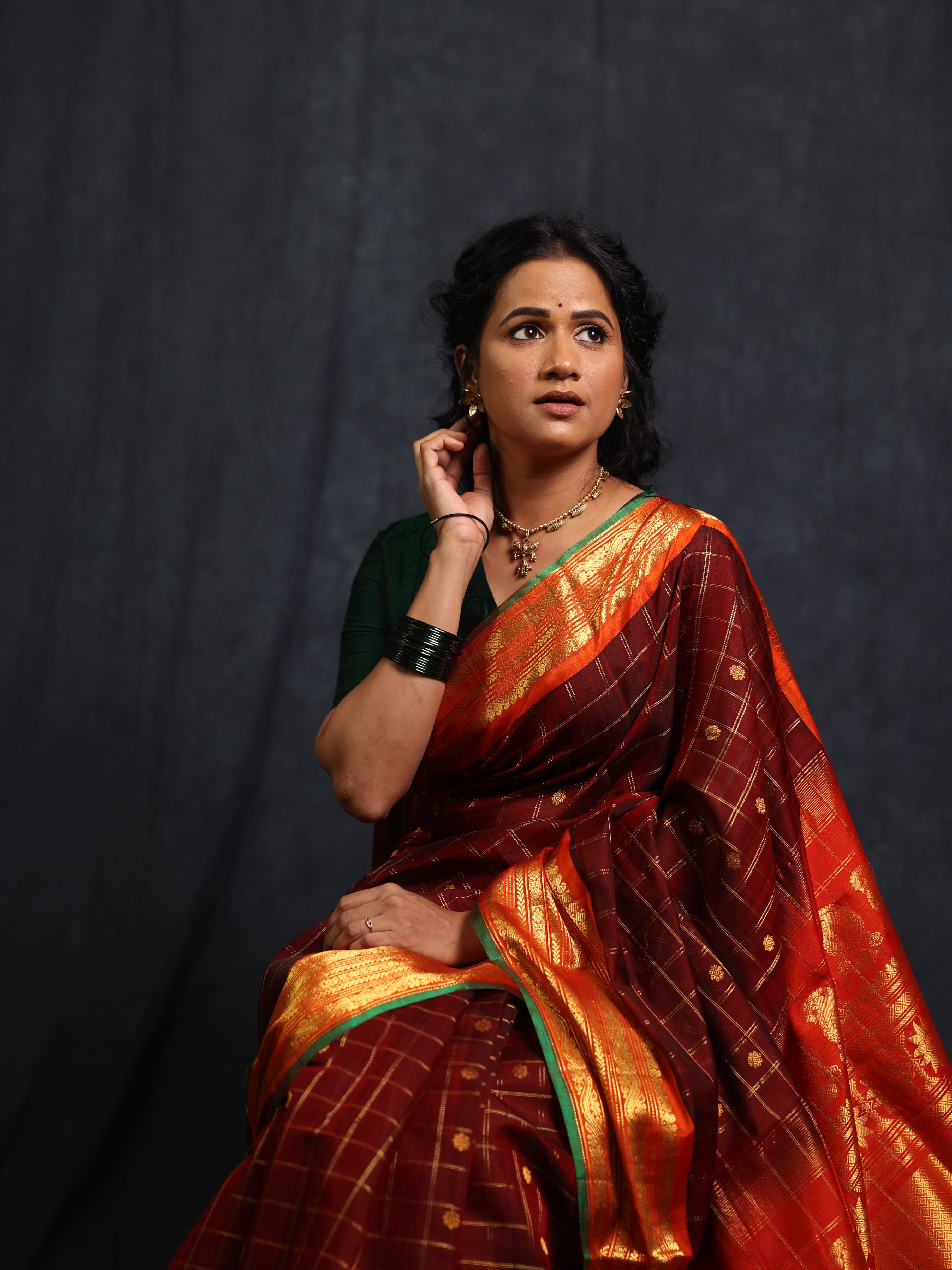 Maroon Gadwal Cotton Silk Saree - SRMGCSS180