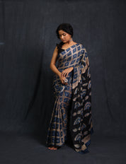 Navy Blue HBP Modal Silk Saree - SRNBMSS564