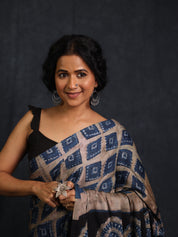Navy Blue HBP Modal Silk Saree - SRNBMSS564