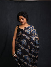Navy Blue HBP Modal Silk Saree - SRNBMSS564
