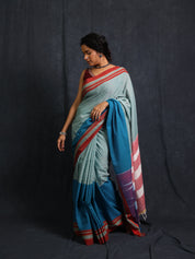 Powder Blue Cotton Ilkal Saree - SRPBCIS947