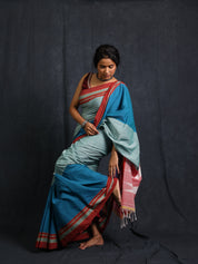 Powder Blue Cotton Ilkal Saree - SRPBCIS947
