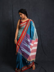 Powder Blue Cotton Ilkal Saree - SRPBCIS947