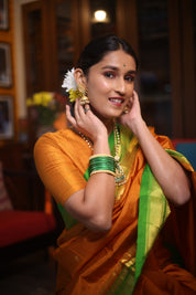 Orange Silk Ilkal Saree - SROSIS116