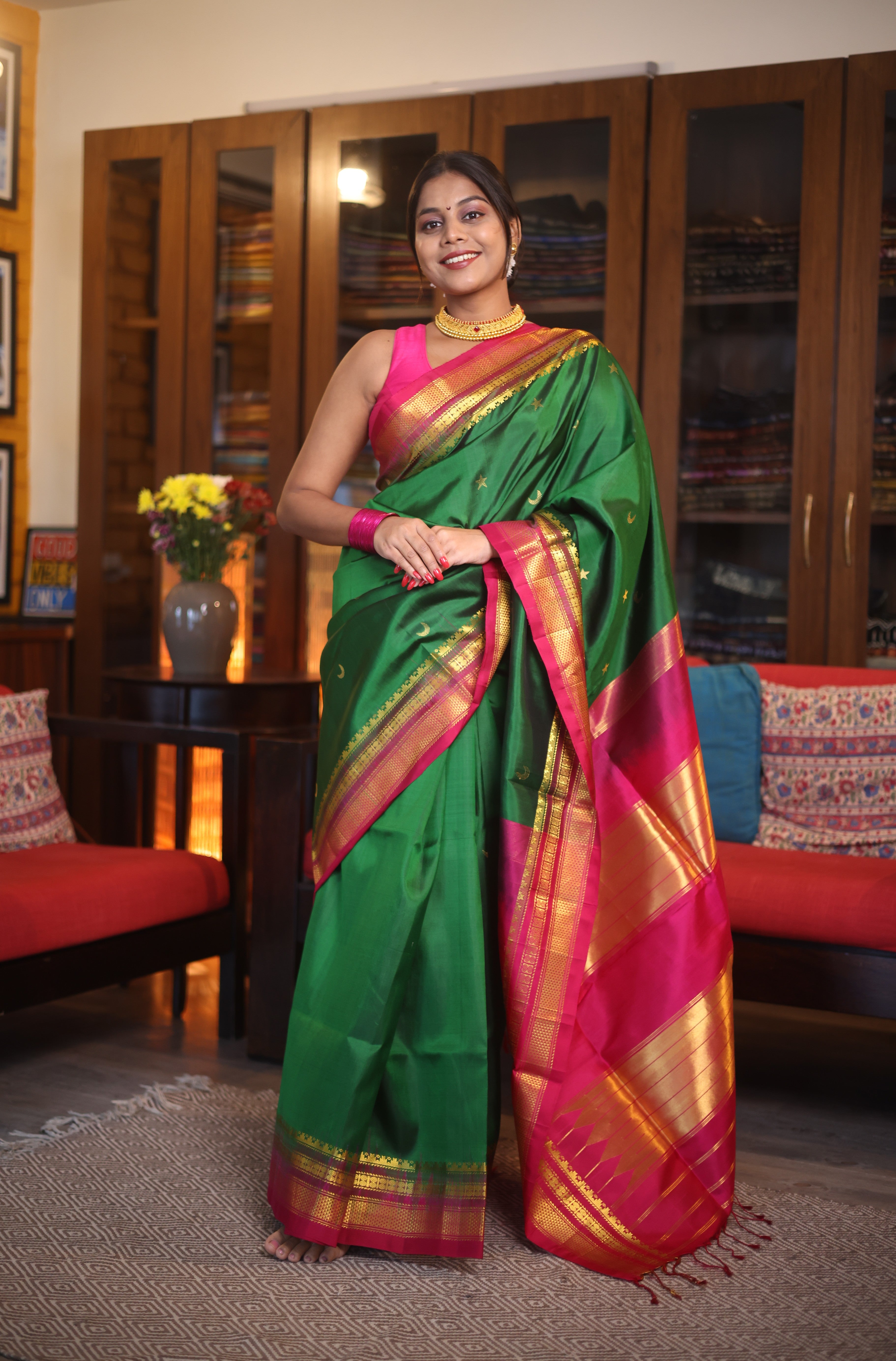 Green Silk Ilkal Saree - SRGSIS118