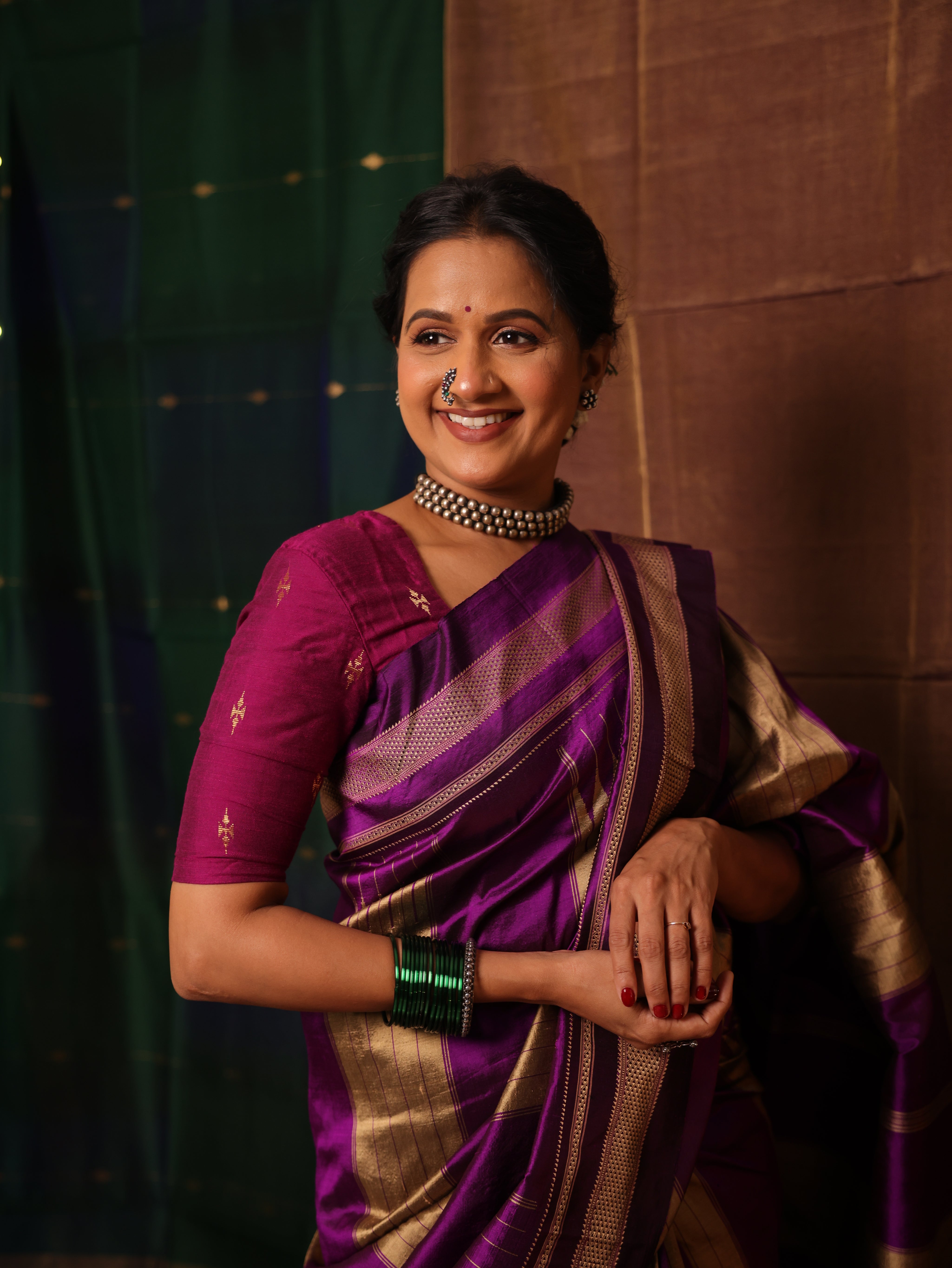 Violet Silk Ilkal Saree  - SRVSIS183