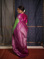 Parrot Green Gadwal Silk Saree - SRPGGSS554