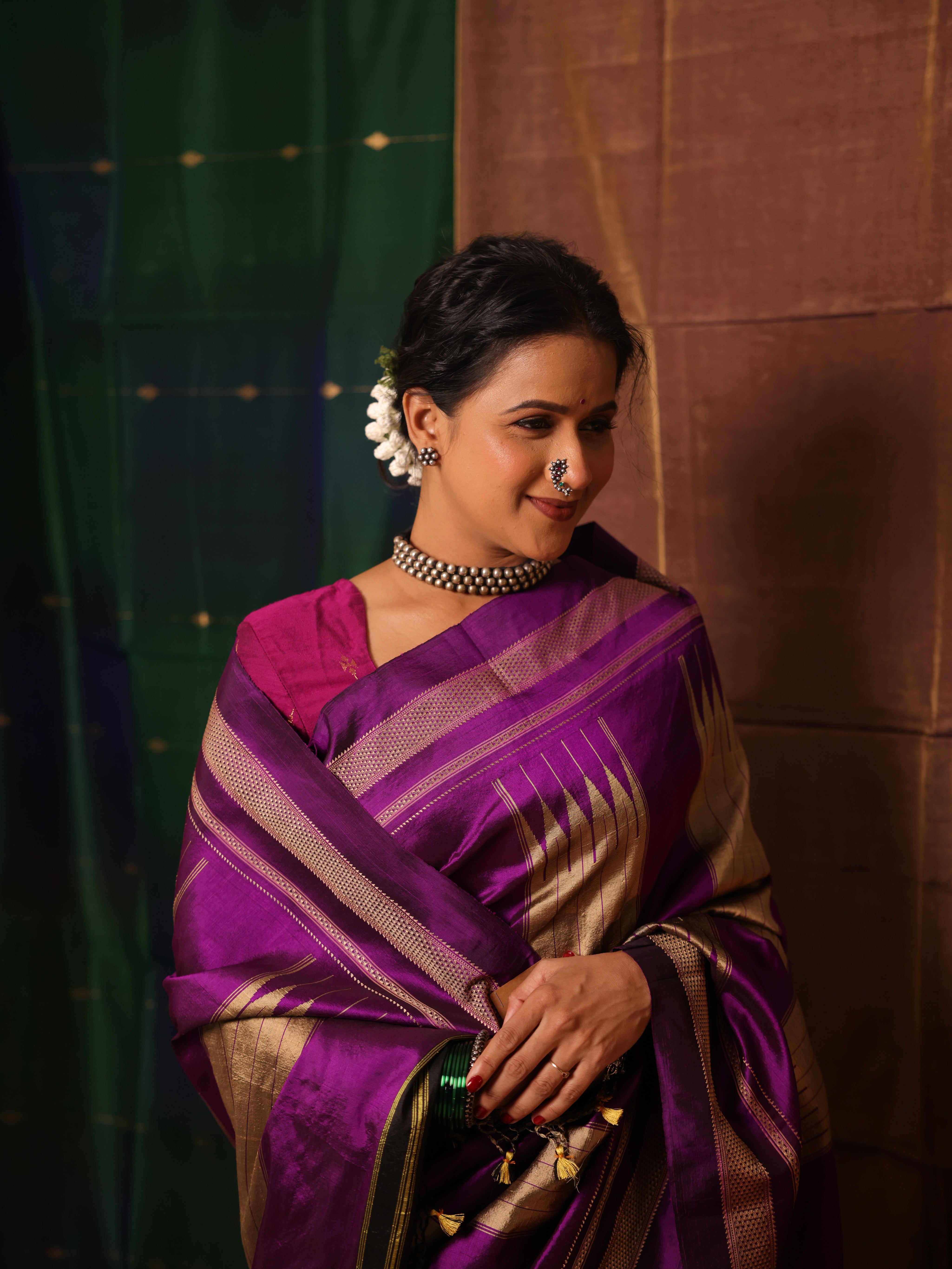 Violet Silk Ilkal Saree  - SRVSIS183