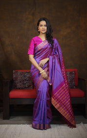 Two Tone Blue Mangalgiri Silk Saree - SRTTBMSS003