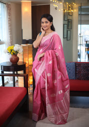 Pink Chanderi Cotton Silk Saree - SRPCSS429