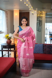 Pink Chanderi Cotton Silk Saree - SRPCSS429