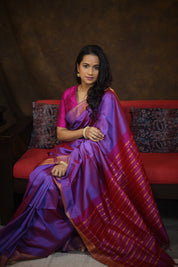 Two Tone Blue Mangalgiri Silk Saree - SRTTBMSS003