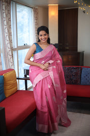 Pink Chanderi Cotton Silk Saree - SRPCSS429