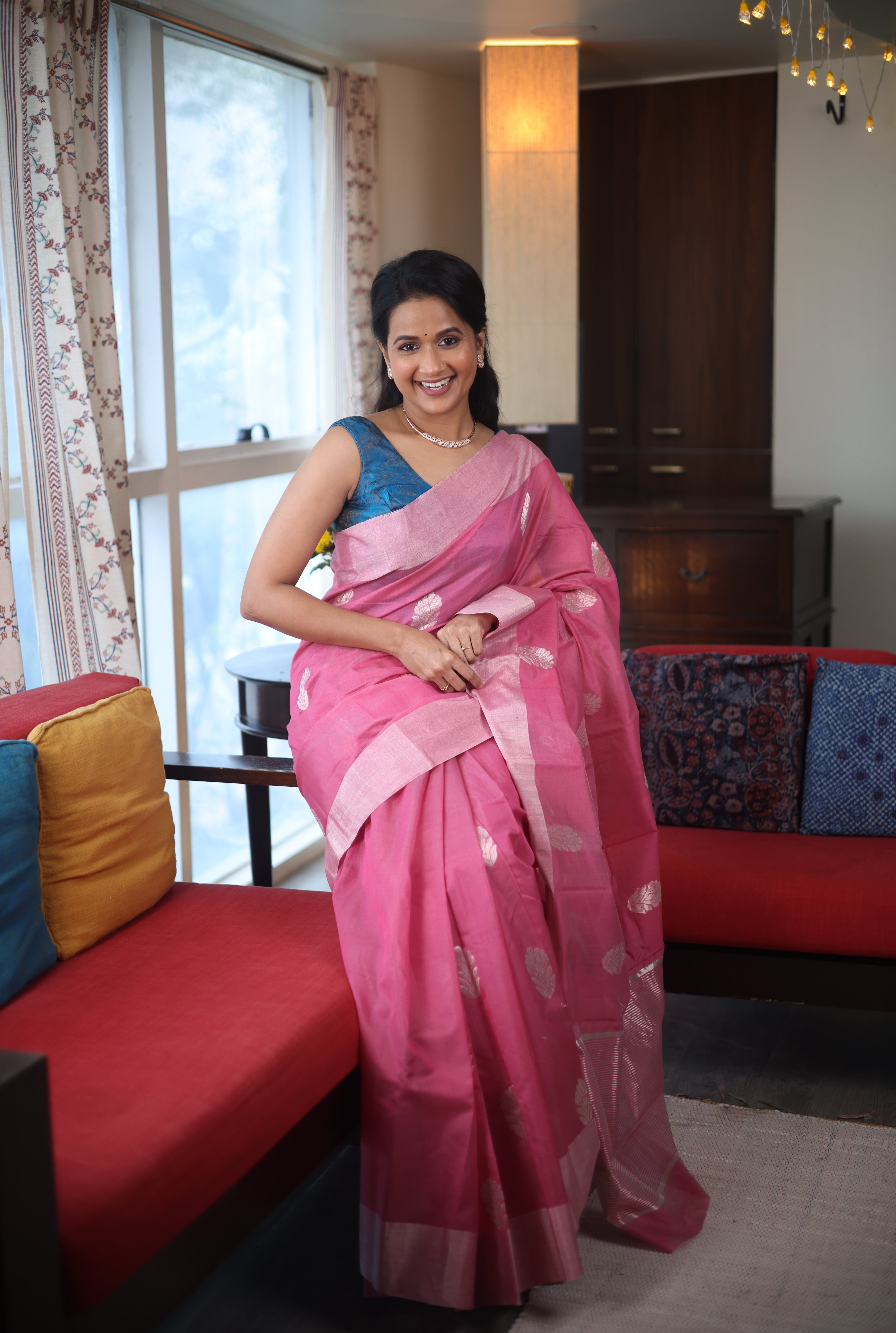 Pink Chanderi Cotton Silk Saree - SRPCSS429