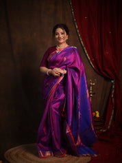 Two Tone Purple Kanjivaram Silk Saree - SRTTPKSS991