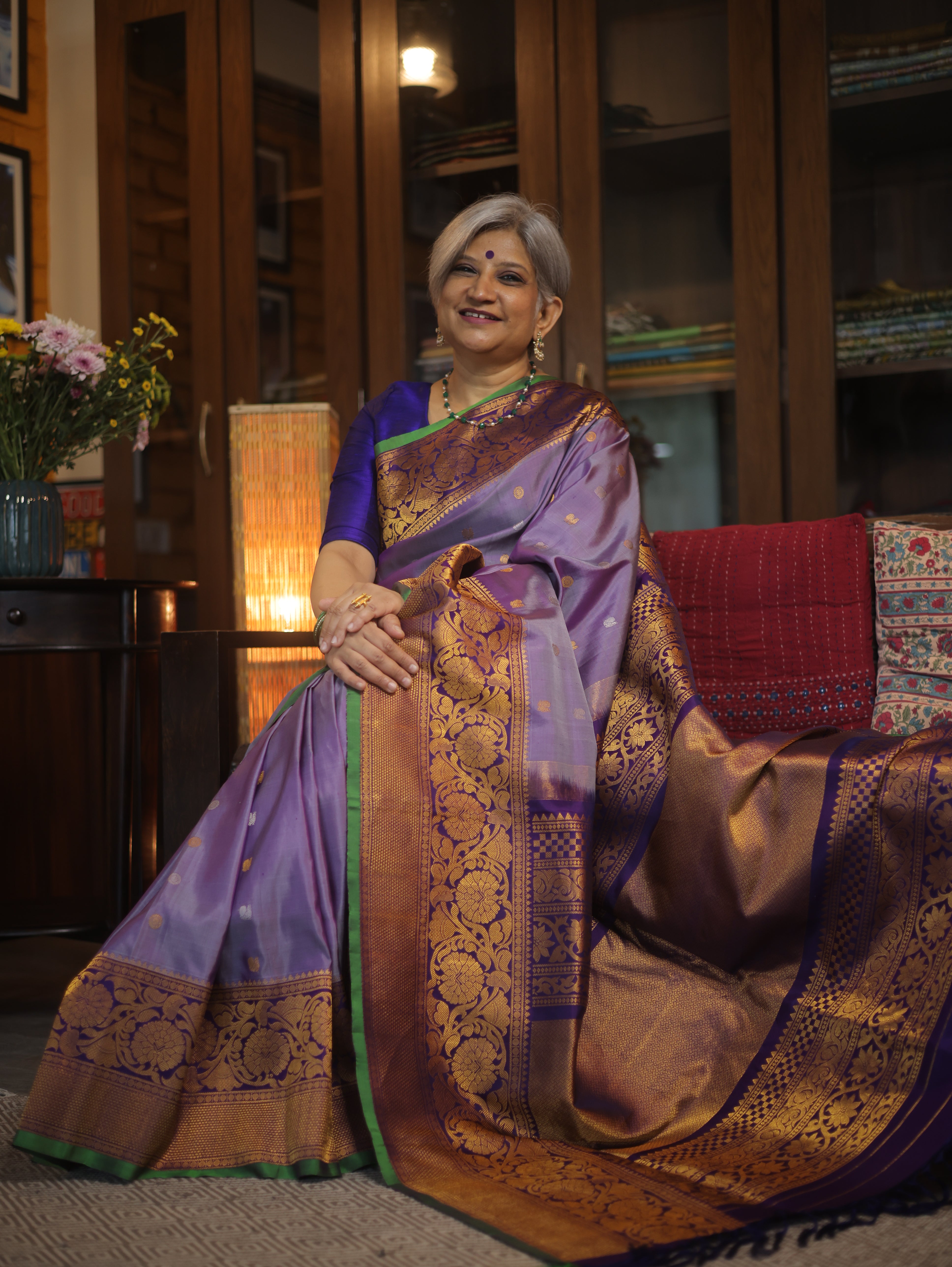 Light Purple Gadwal Silk Saree - SRLPGSS421