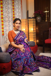Purple Rajkot Patola Silk Saree - SRPRPSS406