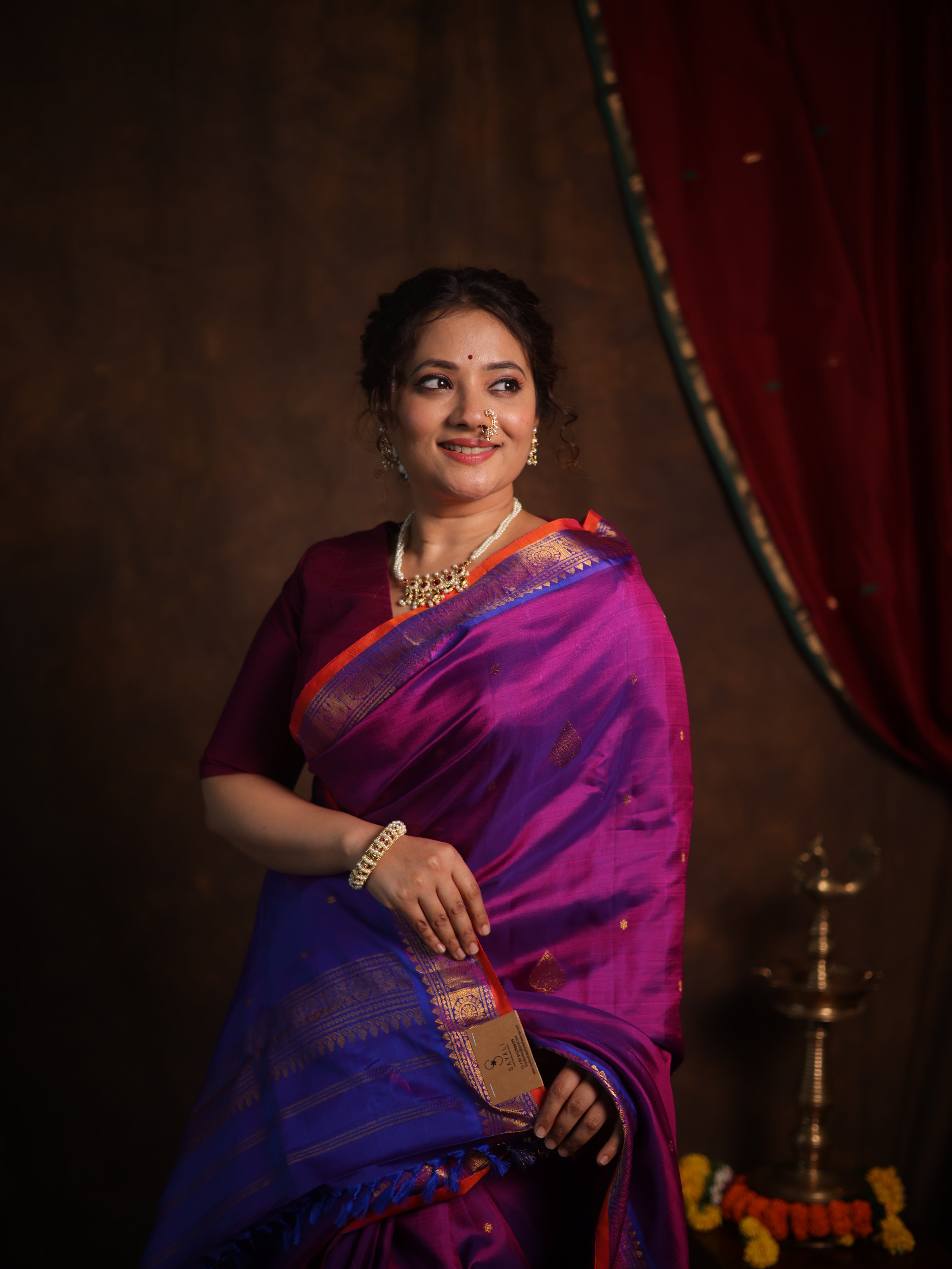 Two Tone Purple Kanjivaram Silk Saree - SRTTPKSS991