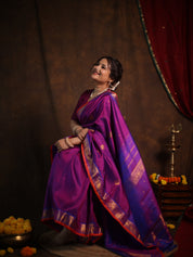 Two Tone Purple Kanjivaram Silk Saree - SRTTPKSS991