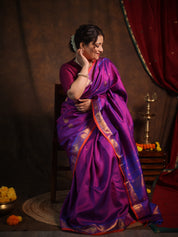 Two Tone Purple Kanjivaram Silk Saree - SRTTPKSS991