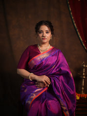 Two Tone Purple Kanjivaram Silk Saree - SRTTPKSS991