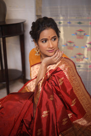 Maroon Banarasi Silk Saree - SRMBSS864