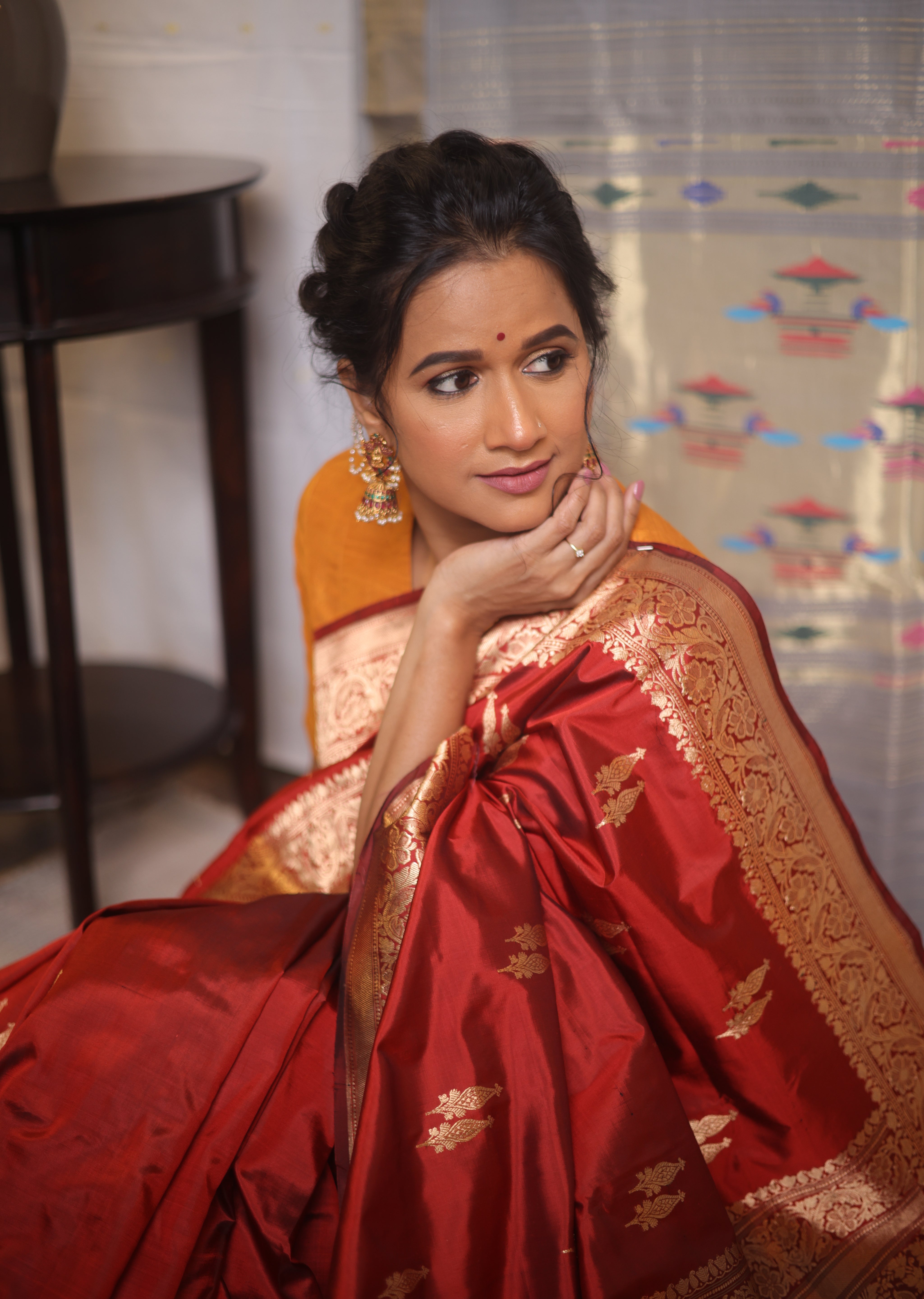 Maroon Banarasi Silk Saree - SRMBSS864