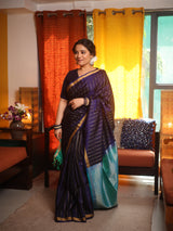 Navy Blue Soft Silk Saree - SRNBSSS460