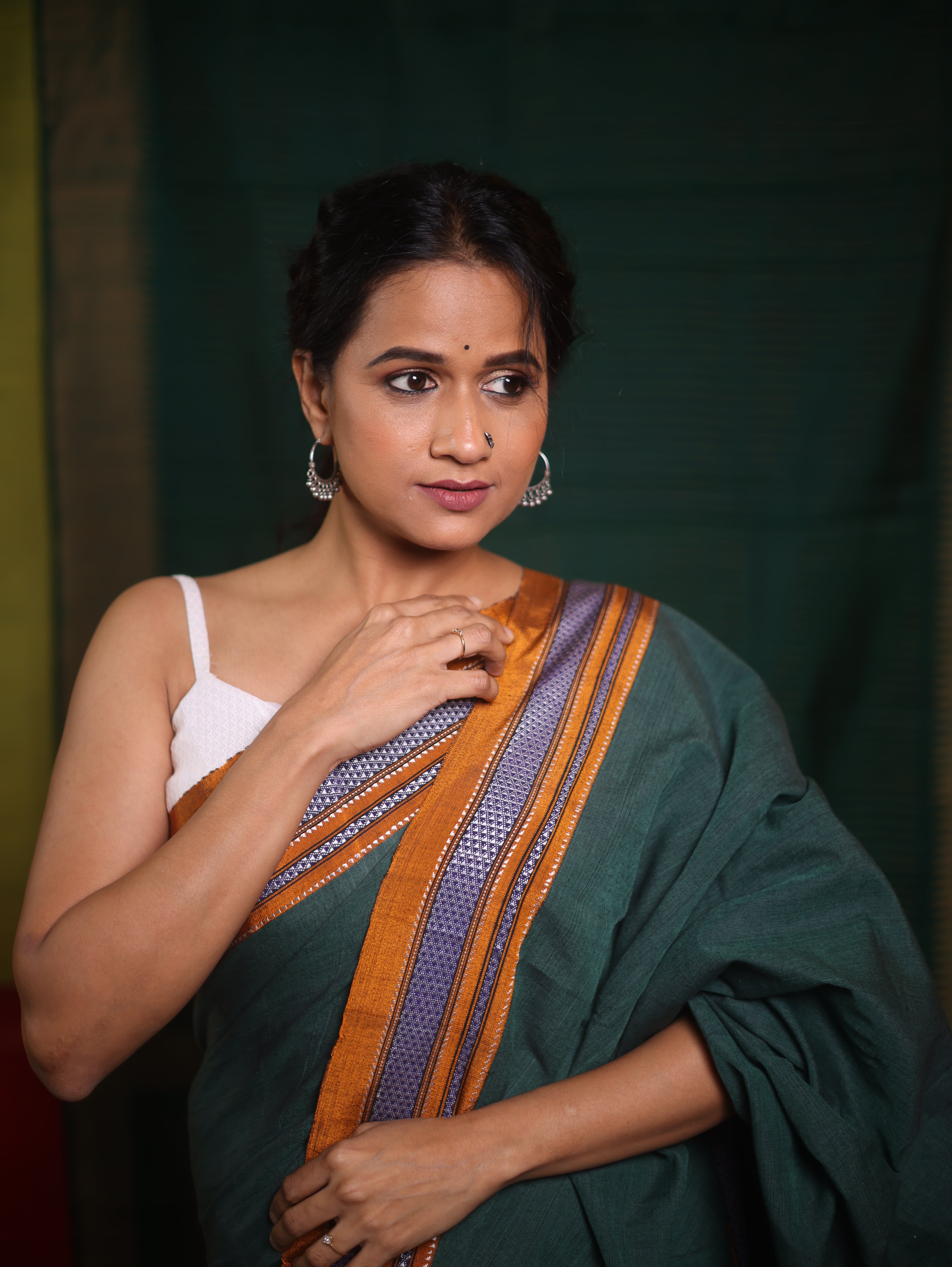 Green Cotton Ilkal Saree  - SRGCIS664