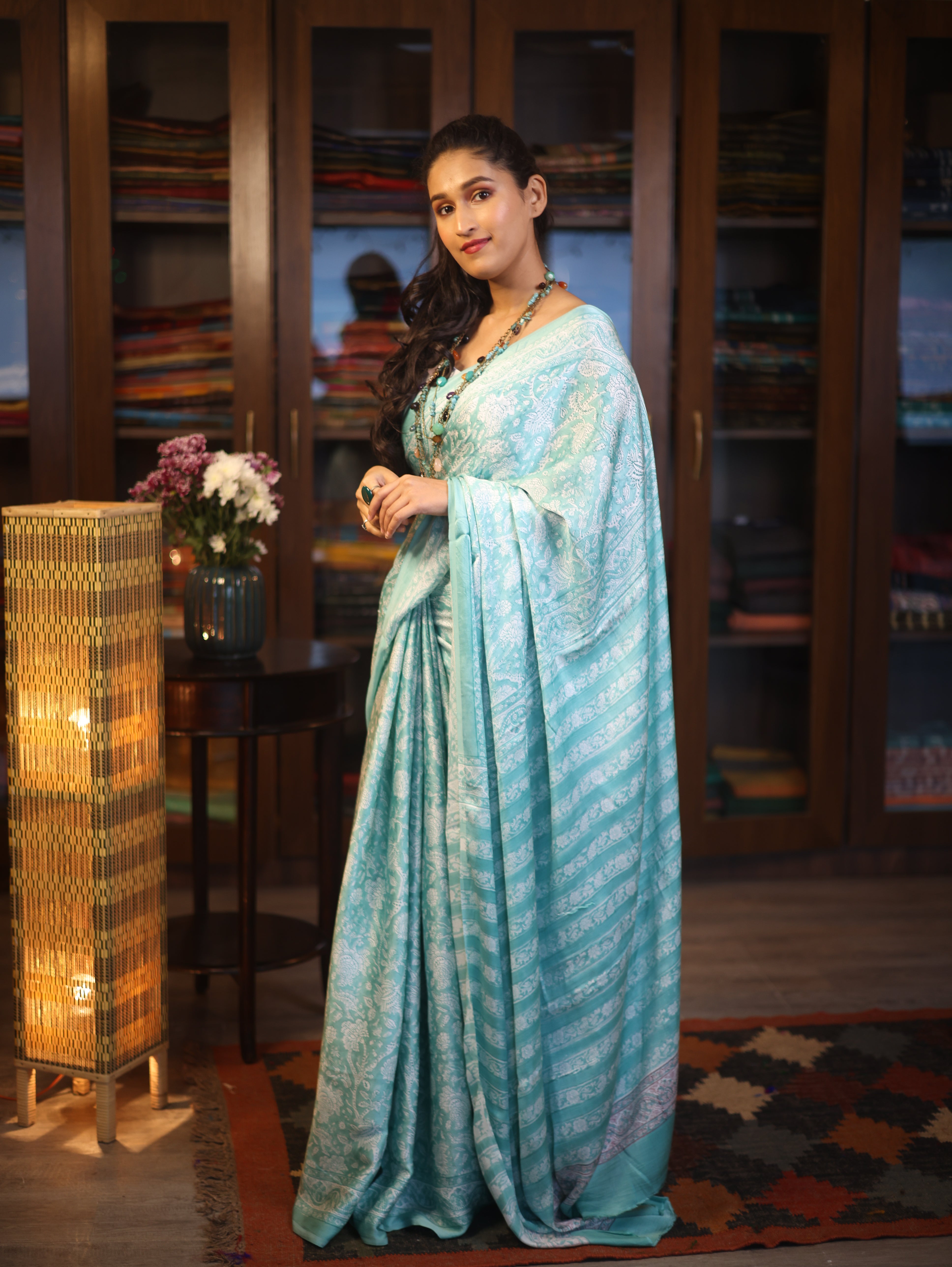 Aqua HBP Modal Silk Saree - SRAMSS380