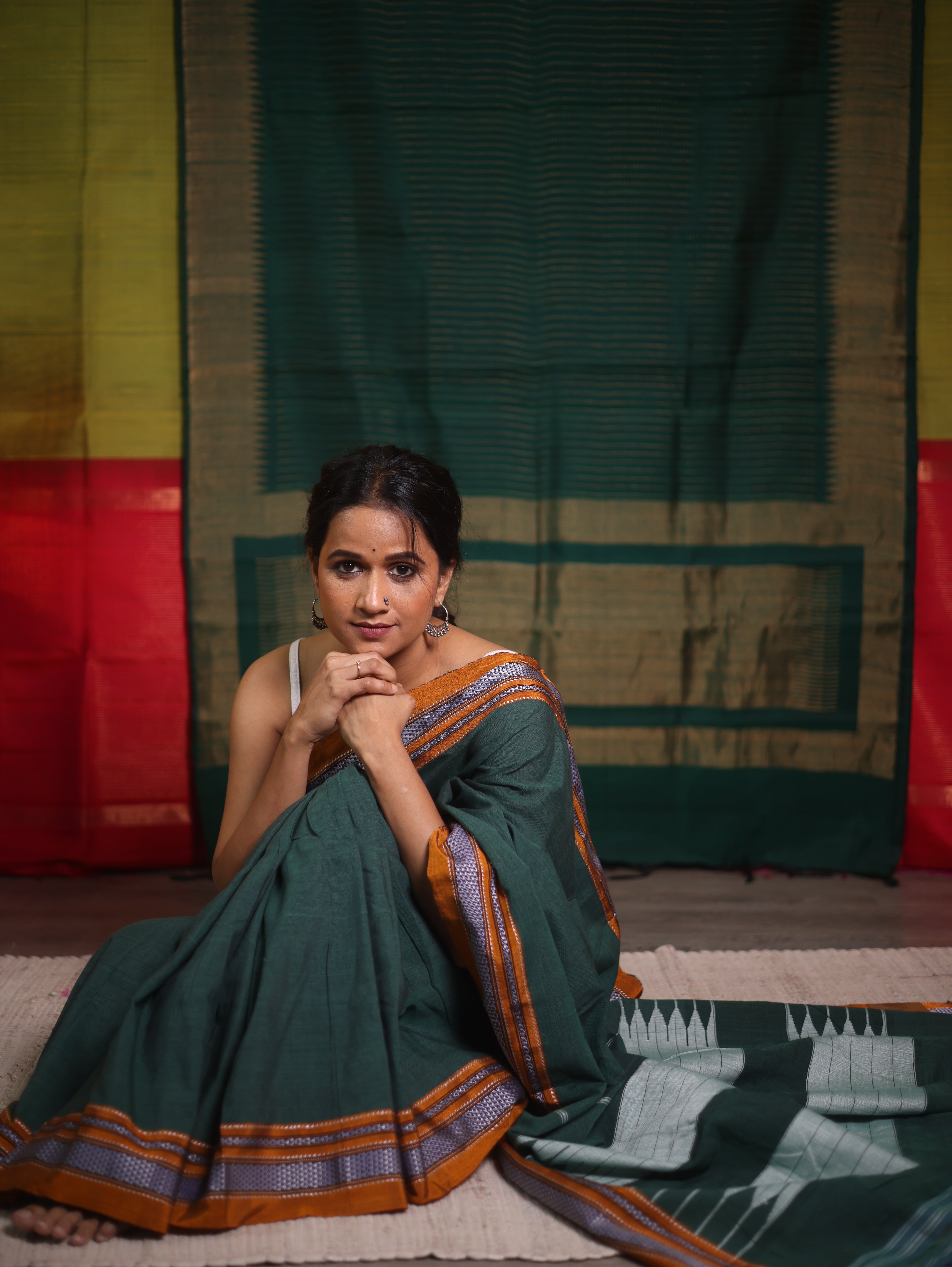 Green Cotton Ilkal Saree  - SRGCIS664